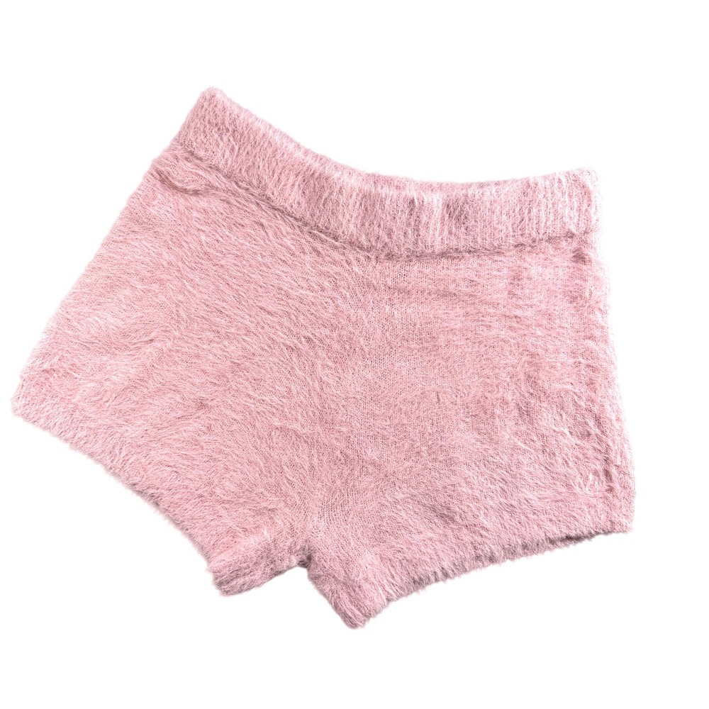 PrettyLittleThing Pink Eyelash Knit Fuzzy Lounge Shorts Womens Size Medium